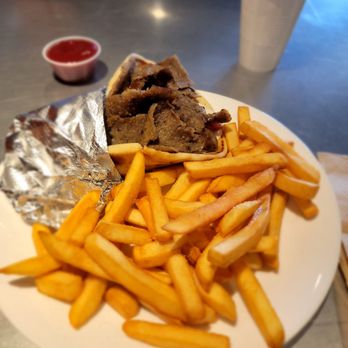 Mika's Greek - Gyro wrap with fries - Mediterranean Near Me - Phoenix, Arizona