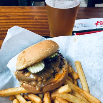 Killer Burger Downtown PDX - 1/3-pound beef, bacon, peanut butter sauce, house sauce, mayo, grilled onion, pickle + fries. $10.45 - Burgers Near Me - Portland, Oregon
