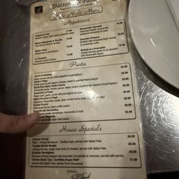 Late Night Menu