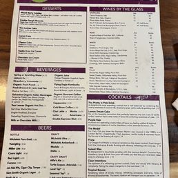 Menu- drink side Menu- drink side