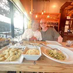Wine Tours of Sedona - Enjoying the pasta at Merkin Osteria family style.