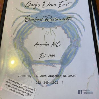 Gary's Down East Seafood - the menu - Seafood Near Me - Arapahoe, North Carolina Gary's Down East Seafood - the menu - Seafood Near Me - Arapahoe, North Carolina