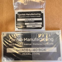 Competitor Awards & Engraving - These are simple equipment plates, but it's a layout I like