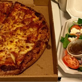 Aidan's Pizza - Paproni pizza and green salad - Pizza Near Me - Carrboro, North Carolina