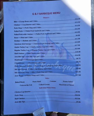 Menu photo 1 G & F Barbeque Woodbridge, VA Menu photo 1 G & F Barbeque Woodbridge, VA