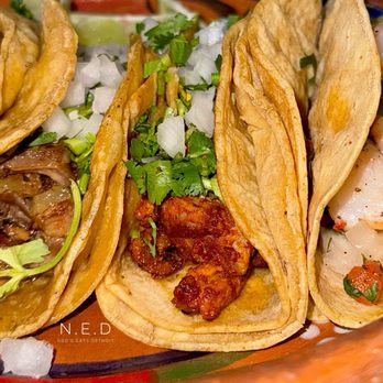 Michi Michi - Al Pastor, Ceviche (Marinated Shrimp), and Carnitas Tacos - Mexican Near Me - Clinton Township, Michigan Michi Michi - Al Pastor, Ceviche (Marinated Shrimp), and Carnitas Tacos - Mexican Near Me - Clinton Township, Michigan