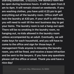 Justin Commons - The photo is a email from our property management.
