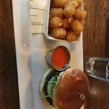 South Kitchen + Bar - Bar burger with duck fat tots and red pepper sauce! - Cocktail Bars Near Me - Athens, Georgia