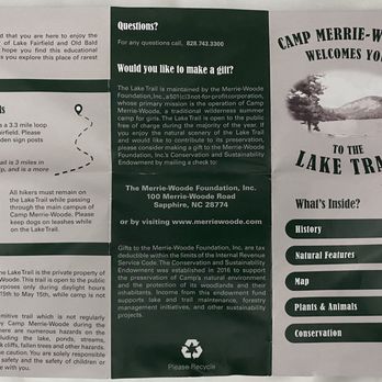 Fairfield Lake - Brochure (front), Sept, 2023. - Lakes Near Me - Sapphire, North Carolina