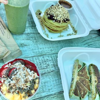 Seaside Eatery - Green with envy smoothie, Matcha pancakes,  Açaí bowl, B fast munch wrap - Food Trucks Near Me - Key Largo, Florida