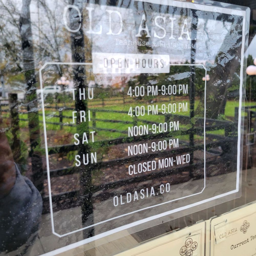 Old Asia Teahouse - Hours - Tea Rooms Near Me - Beaverton, Oregon Old Asia Teahouse - Hours - Tea Rooms Near Me - Beaverton, Oregon