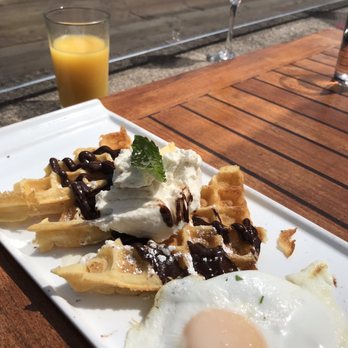 Le Garage - Nutella waffles with Egg on the side - French Near Me - Sausalito, California