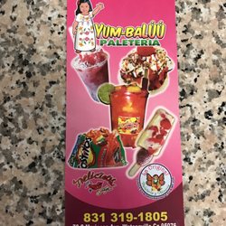 Yum-Balúú Paleteria - Menu