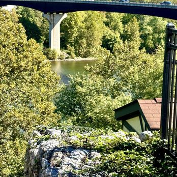Bavarian Inn - View from the parking lot over the Potomac - Hotels Near Me - Shepherdstown, West Virginia