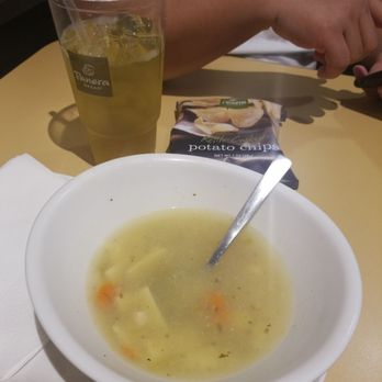 Panera Bread - Bowl chicken noodle soup and green tea and chips - Sandwiches Near Me - Augusta, Georgia Panera Bread - Bowl chicken noodle soup and green tea and chips - Sandwiches Near Me - Augusta, Georgia