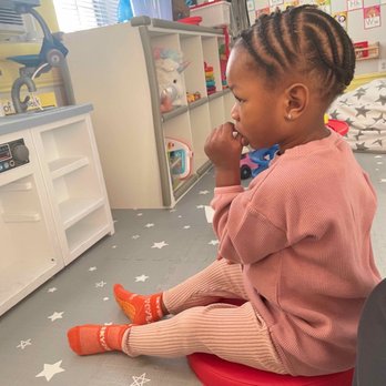 Konnect the Dots Child Care - Ms. Sabrina sent this Pic to me because my daughter has finally Mastered sitting still without her high chair - Child Care & Day Care Near Me