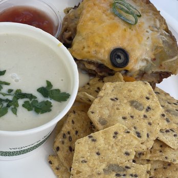 Cafe Ono - Mexican casserole with coconut milk chowder and chips and salsa - Coffee & Tea Near Me - Volcano, Hawaii