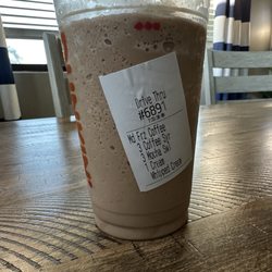Dunkin' - Mocha swirl with no swirl. Whipped cream on top minus the whipped cream on top.
