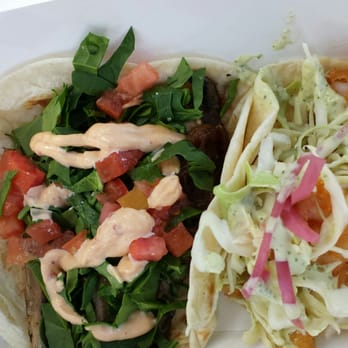Mellizoz Tacos - Left is shroom taco, shrimp on right - Tex-Mex Near Me - Austin, Texas