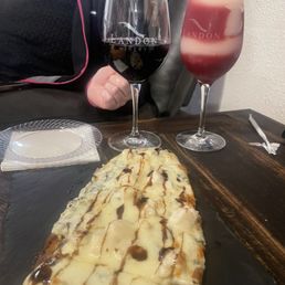 Sangria swirl and a flat bread spinach artichoke and chicken Sangria swirl and a flat bread spinach artichoke and chicken