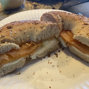 Bagelissimo - I added my own salmon and cream cheese purchased elsewhere because they don't really have much in the way of spreads. - Bagels Near Me - Bordentown, New Jersey