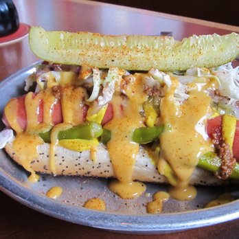 Red Hot - The Tideflats - 2 all-beef dogs topped with a small Tacoma food store...really done well. - Hot Dogs Near Me - Tacoma, Washington