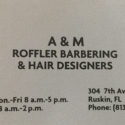 A & M Roffler Barbering & Hair Designers - The biz card.