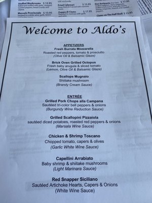 Menu photo 6 Aldo's Restaurant Wyckoff, NJ