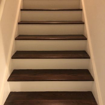 New Gen Floors - New stain in Rosewood and painted white risers. - Flooring Near Me - San Francisco, California