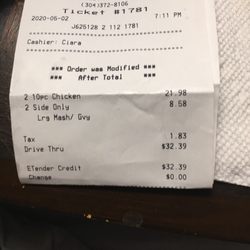 KFC - What we paid