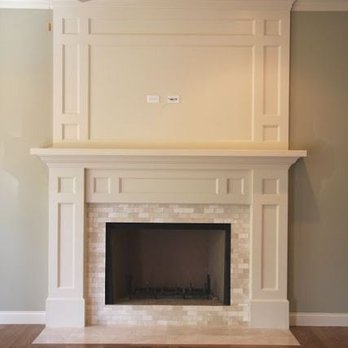 G. Borders - This was a brick fireplace with a brick hearth and wood mantle. Custom design is mine (homeowner). He helped me carry out my vision. - Handyman Near Me G. Borders - This was a brick fireplace with a brick hearth and wood mantle. Custom design is mine (homeowner). He helped me carry out my vision. - Handyman Near Me