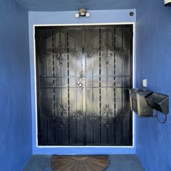 Merida Blanca Landscaping Services - Front entry painted including the security gate.