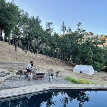 Sindisa Sanctuary - Tent #2 and fire pit - Campgrounds Near Me - Healdsburg, California