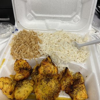 Kabob Corner - a takeout container with rice and chicken - Afghan Near Me - Fairfax, Virginia