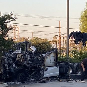 CVS Pharmacy - For two years this abandoned semi truck in CVS parking lot was set on fire. - Drugstores Near Me - Arcadia, California