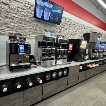 Allsup's Convenience Store - a coffee bar with a television above it - Convenience Stores Near Me - Cloudcroft, New Mexico