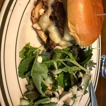 Cooper’s Bar - Mushroom burger with side salad - Bars Near Me - Beacon, New York