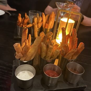 Bourbon Steak - French fry trio - Steakhouses Near Me - Lake Buena Vista, Florida