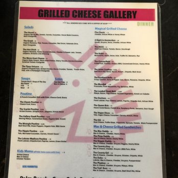 Grilled Cheese Gallery - Menu - Ice Cream & Frozen Yogurt Near Me - St. Augustine, Florida Grilled Cheese Gallery - Menu - Ice Cream & Frozen Yogurt Near Me - St. Augustine, Florida