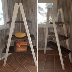 Knotty's Custom Carpentry - Repurposed yard gate, now display shelving for Southwest Sunflower Pottery showroom