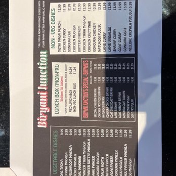 Biryani Junction - Menu recent part 2 - Indian Near Me - Newark, California