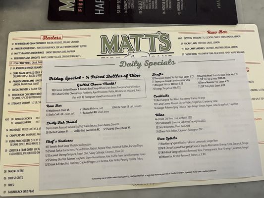 Menu photo 1 Matt’s Fish Camp Fenwick Island, DE