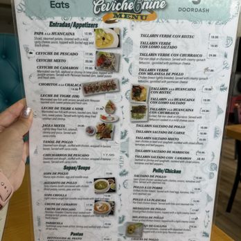 Ceviche 6 nine Peruvian Restaurant - menu - front (June 2026) - Peruvian Near Me - Bellflower, California