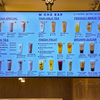 M Cha Bar - Menu (Jan 2026) - Bubble Tea Near Me - Toronto, Ontario