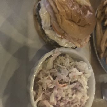 Tap and Pour - Backyard burger with coleslaw - Beer Bar Near Me - Warner Robins, Georgia