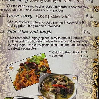 Sala Thai - Curries on the menu - Thai Near Me - Honolulu, Hawaii