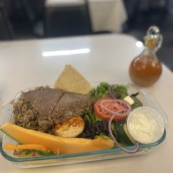 Olive Branch - Kibbeh Plate with a Side Greek Salad