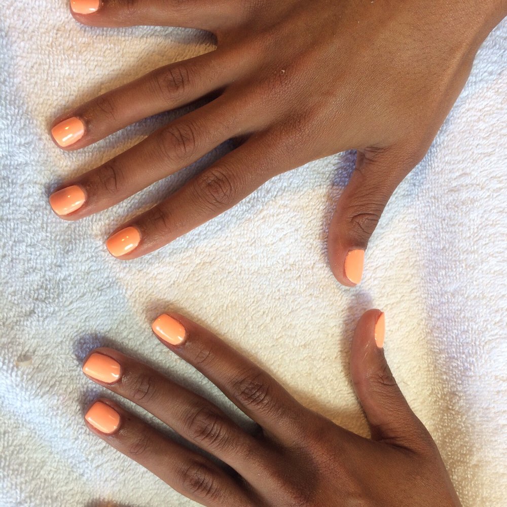 Paradise Salon - Pastel Orange Gel Manicure (#419) - Nail Salons Near Me - Corte Madera, California Paradise Salon - Pastel Orange Gel Manicure (#419) - Nail Salons Near Me - Corte Madera, California
