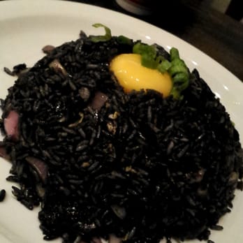 Mein Restaurant - Squid ink fried rice!  Yes, that's an egg - Chinese Near Me - Houston, Texas