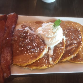 Longfellow Grill - Pumpkin pancakes with a praline drizzle. Yep. Fall on a fork. - American Near Me - Minneapolis, Minnesota